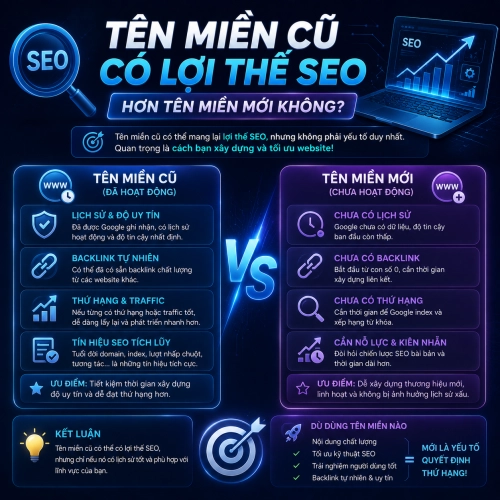 Tên miền cũ có lợi thế SEO hơn tên miền mới không?