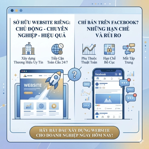 Vì sao doanh nghiệp nên có website riêng thay vì chỉ bán hàng trên Facebook?
